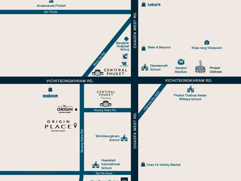 Apartment 1-bedroom 26.7 sqm in Origin PLACE Centre Phuket (Kathu) · Development floor plan