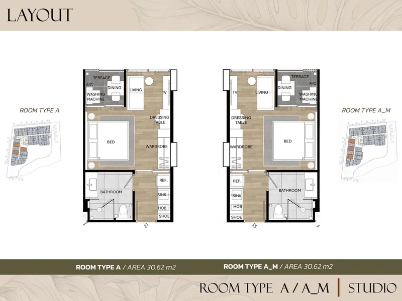 Studio 31 sqm in Saint Tropez (Naithon) · Floor plan of this unit