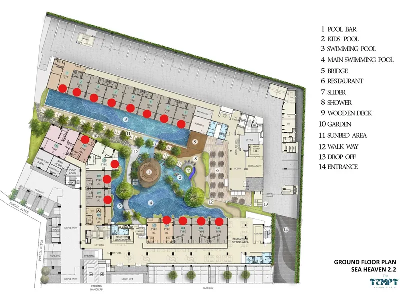 Monolocale 37 m² a Sea Heaven Nai Thon Phuket.Phase 2.1&2.2 (Naithon) · Planimetria del complesso