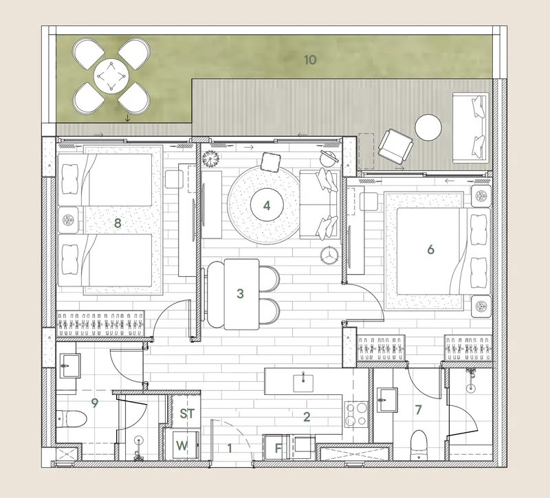 SUDARA, floor plan: garden