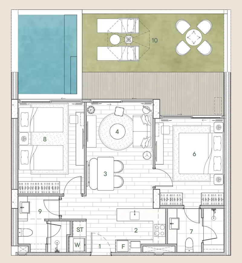 SUDARA, floor plan: pool