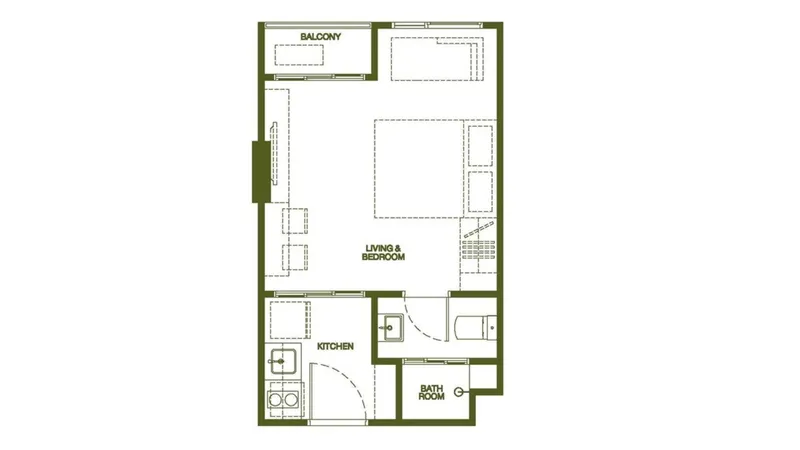 Apartment 1-bedroom 25 sqm in The Base Rise (Kathu) · floor plan