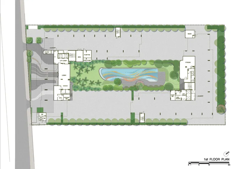 Apartment 1-bedroom 35 sqm in The Base Rise (Kathu) · floor plan