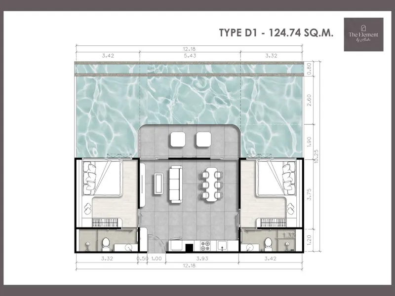 Apartment 2-bedroom 125 sqm in The Element (Kamala) · pool