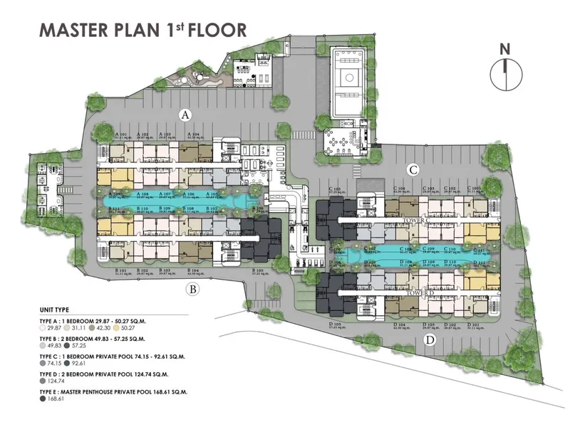 Apartment 2-bedroom 125 sqm in The Element (Kamala) · Development floor plan