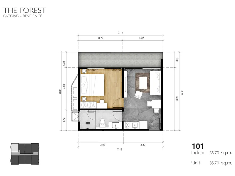Abov Patong Residence (EX The Forest Patong Residence), floor plan