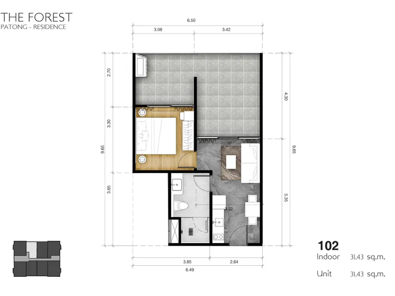 Abov Patong Residence (EX The Forest Patong Residence), floor plan