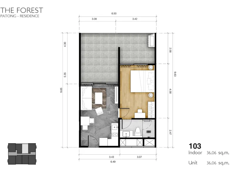 Abov Patong Residence (EX The Forest Patong Residence), floor plan
