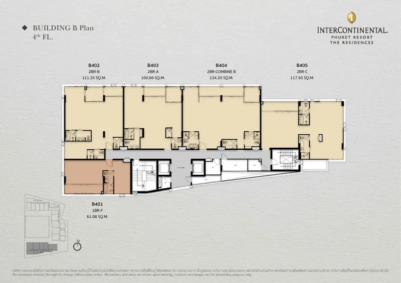 The Residences at InterContinental Phuket Resort, planimetria