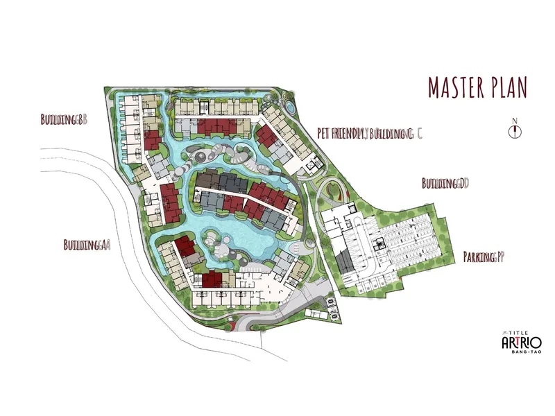 Apartment 1-bedroom 32 sqm in The Title Artrio (Bang Tao) · Development floor plan