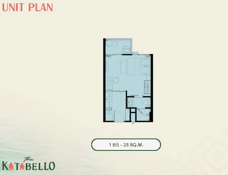 Apartment 1-bedroom 28 sqm in The Title Katabello (Kata) · bedroom