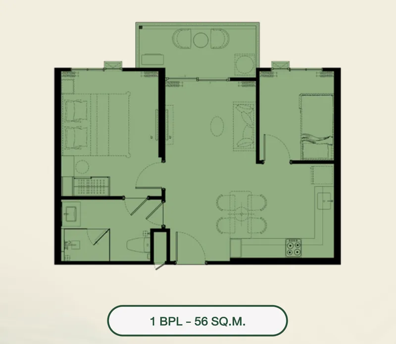 Apartment 1-bedroom 50 sqm in The Title Legendary (Bang Tao) · bedroom