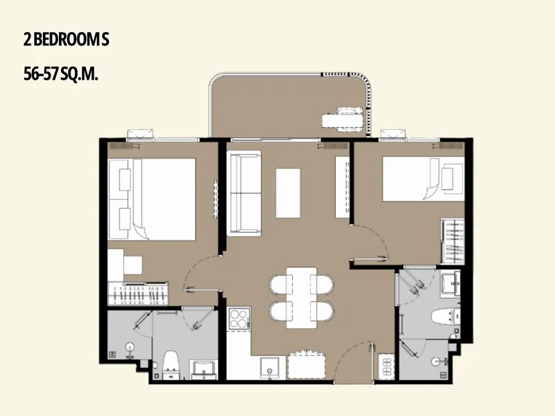 Apartment 1-bedroom 32 sqm in The Title Olive (Nai Yang) · bedroom