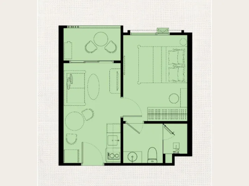 The Title Serenity Naiyang, floor plan: bedroom