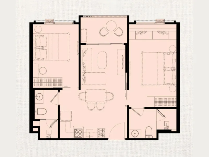 The Title Serenity Naiyang, floor plan: bedroom