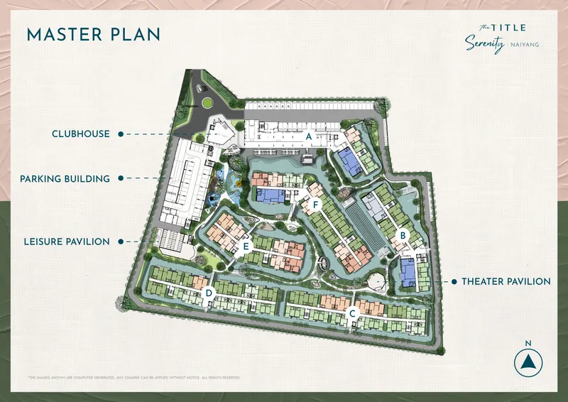 Studio 26 sqm in The Title Serenity Naiyang (Nai Yang) · Development floor plan