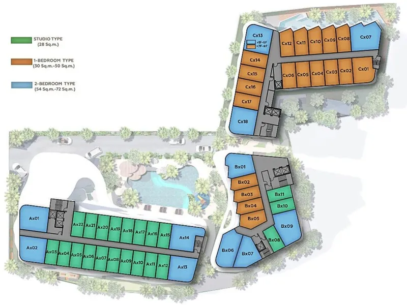 Apartment 2-bedroom 54 sqm in VIBE Residence (Karon) · Development floor plan