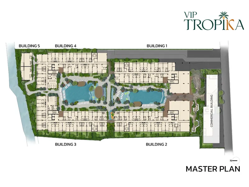 Studio 30 sqm in VIP Tropika (Bang Tao) · Development floor plan