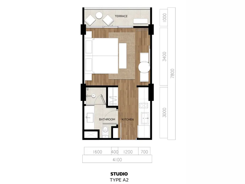 Studio 30 sqm in VIP Tropika (Bang Tao) · Floor plan of this unit