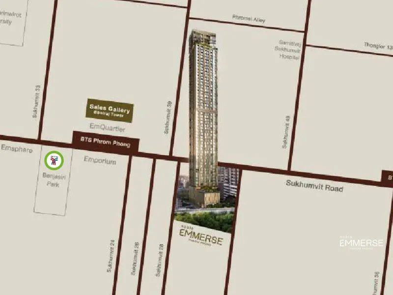 Apartment 1-bedroom 40 sqm in Noble Emmerse Phromphong (Phrom Phong) · Development floor plan