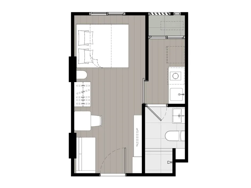 Studio 23 sqm in Nue Coast Khu Khot (Khu Khot) · Floor plan of this unit