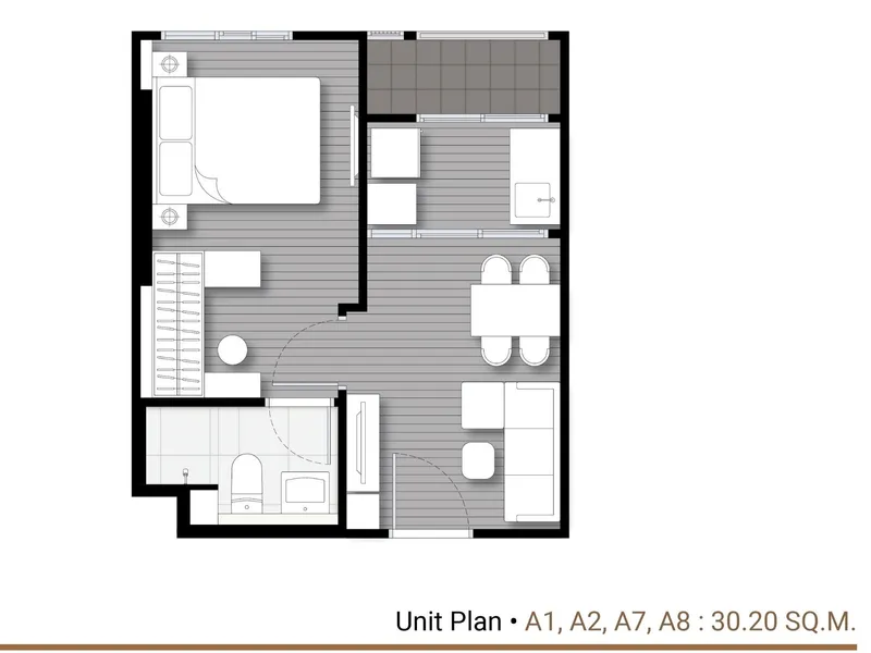 Apartment 1-bedroom 30 sqm in Nue Evo Ari (Ari) · Floor plan of this unit