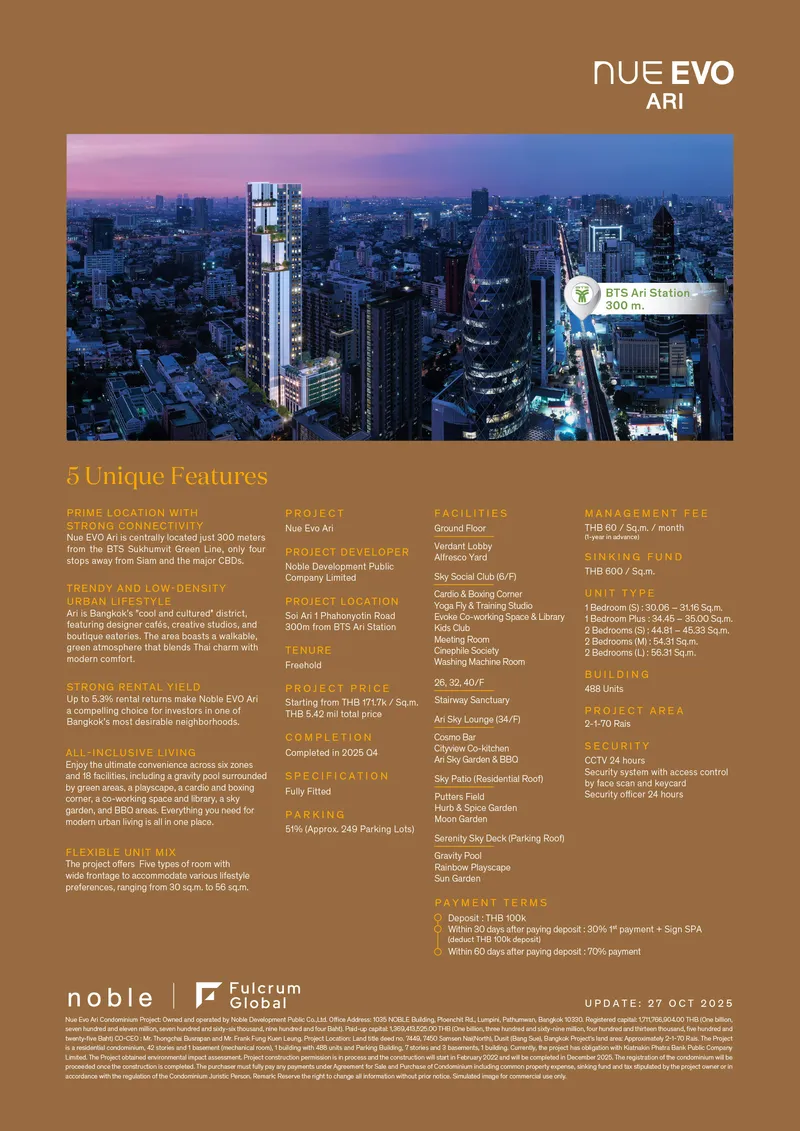 Apartment 1-bedroom 35 sqm in Nue Evo Ari (Ari) · Development floor plan