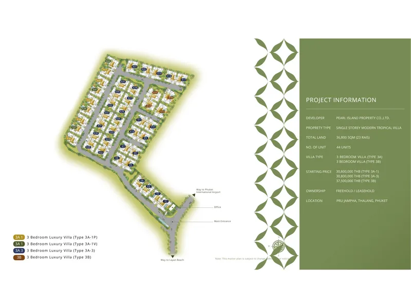 Villa 3-bedroom 429 sqm in Anchan Emerald (Bang Tao) · Development floor plan