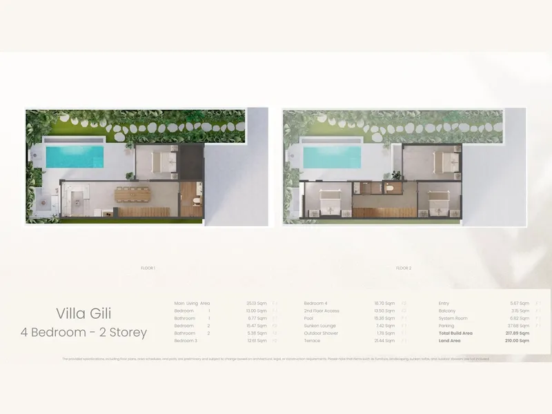 Villa 3-bedroom 190 sqm in Balini Villas (Thalang) · Floor plan of a different unit type here