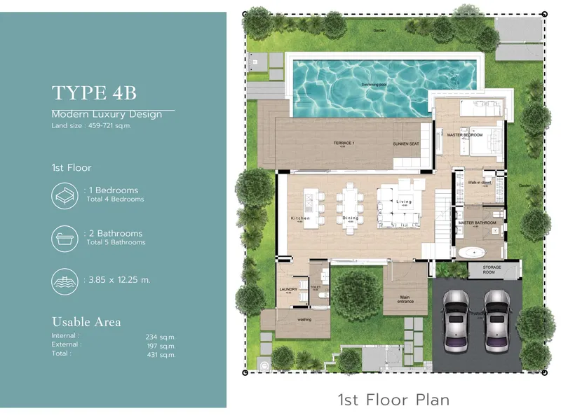 Villa 4-bedroom 431 sqm in Botanica Chalong Bay (Chalong) · Development floor plan