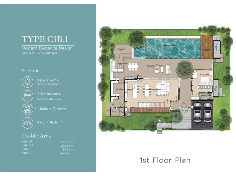 Villa 4-bedroom 431 sqm in Botanica Chalong Bay (Chalong) · Development floor plan