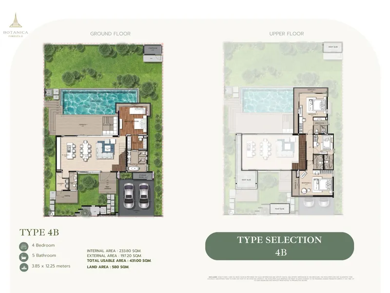 Villa 4-bedroom 420 sqm in Botanica Foresta 2 (Layan) · floor plan