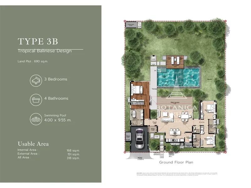 Villa 3-bedroom 167 sqm in Botanica Forestique (Bang Tao) · Development floor plan