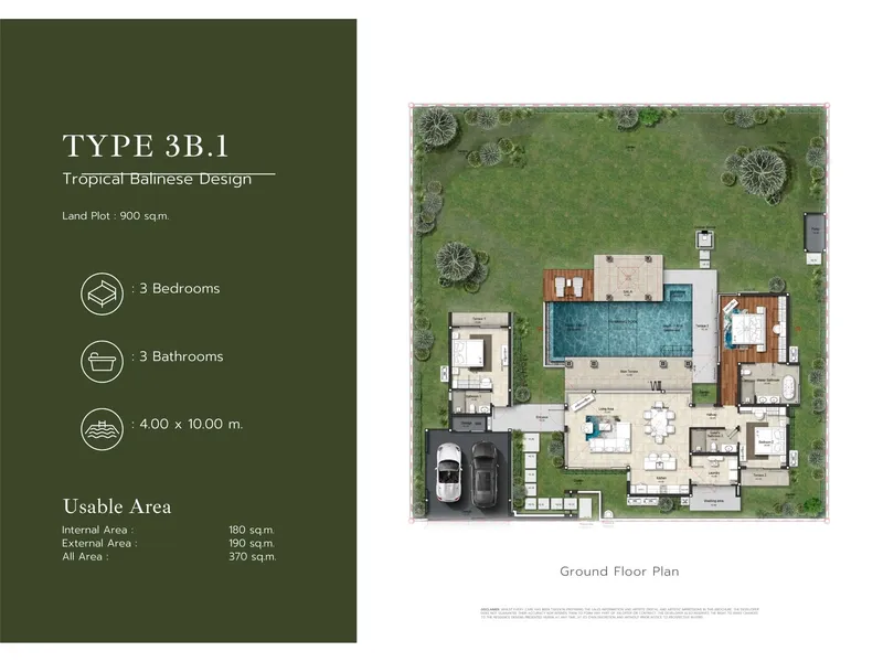Villa 3-bedroom 167 sqm in Botanica Forestique (Bang Tao) · Development floor plan
