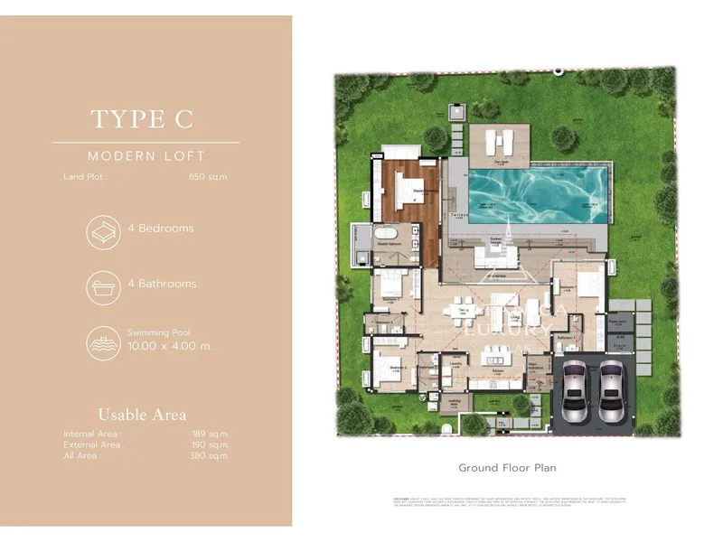 Villa 4-bedroom 232 sqm in Botanica Four Seasons (Layan) · floor plan