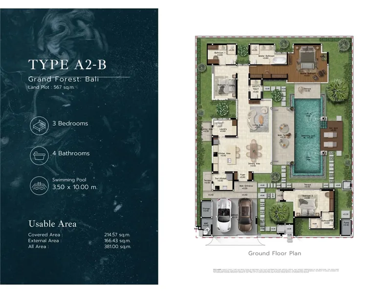 Villa 3-bedroom 214 sqm in Botanica Grand Avenue (Bang Tao) · Development floor plan