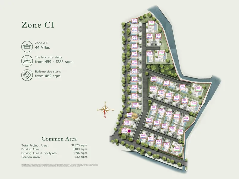 Villa 3-bedroom 214 sqm in Botanica Grand Avenue (Bang Tao) · Development floor plan