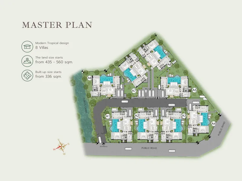 Villa 3-bedroom 336 sqm in Botanica Louvre (Bang Tao) · Development floor plan