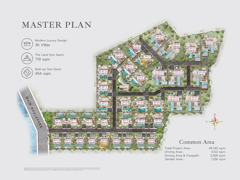 Villa 4-bedroom 239 sqm in Botanica MontAzure (Kamala) · Development floor plan