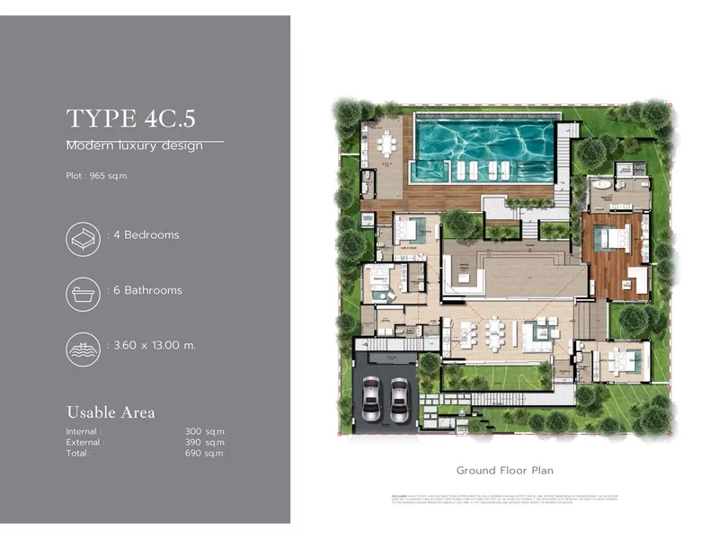 Villa 4-bedroom 239 sqm in Botanica MontAzure (Kamala) · Development floor plan