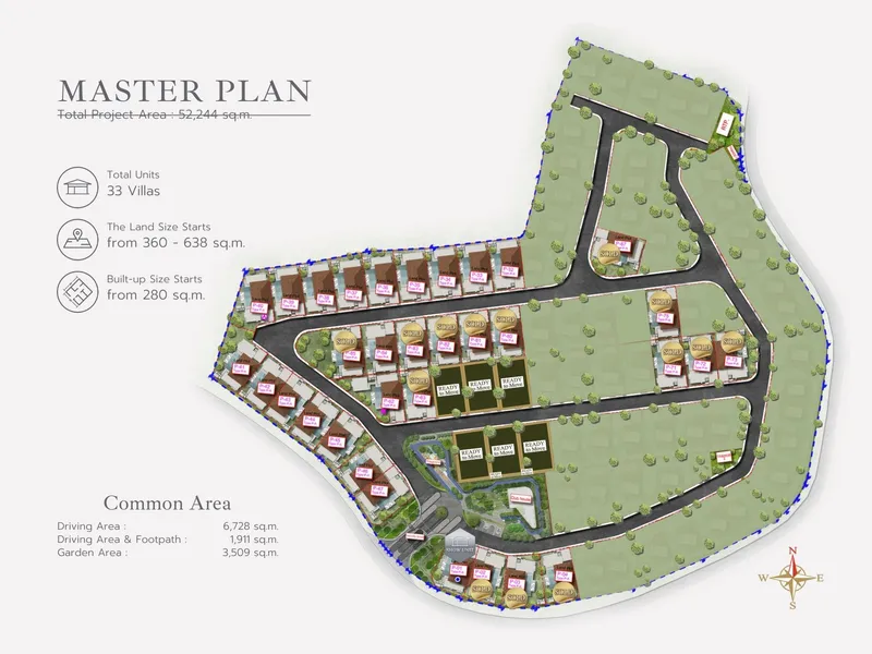 Villa 3-bedroom 280 sqm in Botanica Pru Jampa (Thalang) · Development floor plan