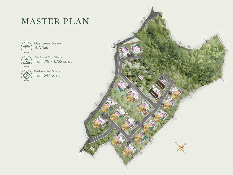 Villa 4-bedroom 625 sqm in Botanica Sky Valley (Layan) · Development floor plan