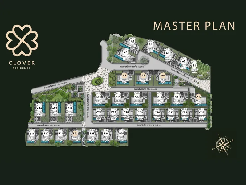 Villa 4-bedroom 392 sqm in Clover Residence (Thalang) · Development floor plan