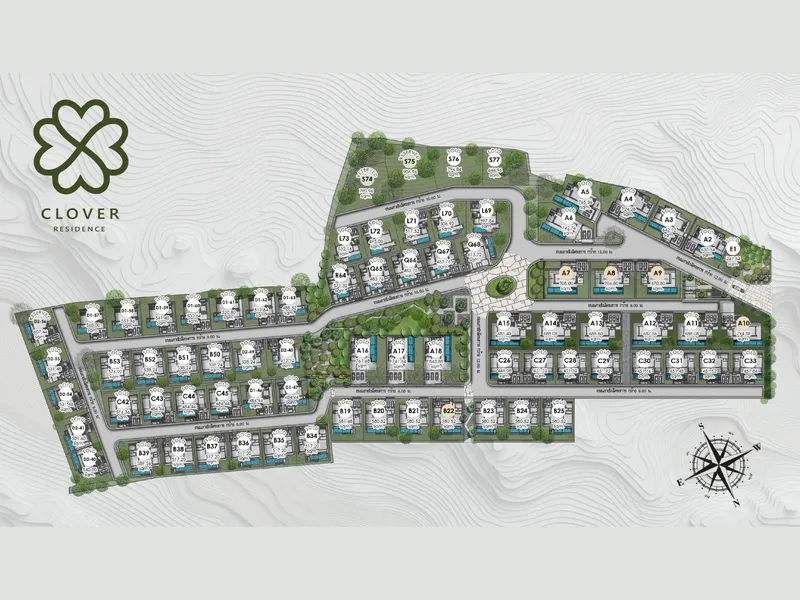 Villa 4-bedroom 392 sqm in Clover Residence (Thalang) · Development floor plan