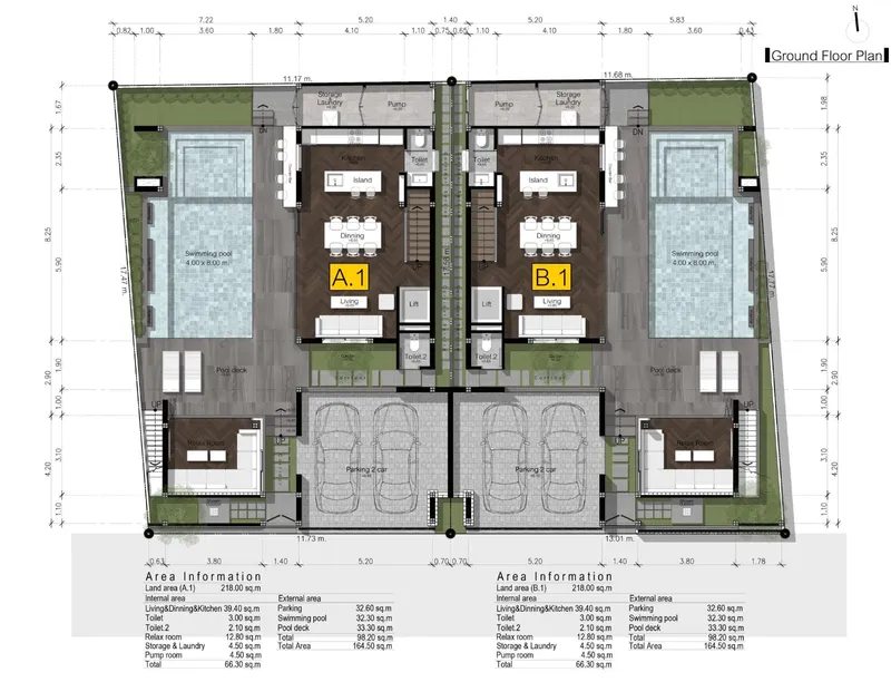 Villa 3-bedroom 191 sqm in Dareeya Villas (Bang Tao) · floor plan