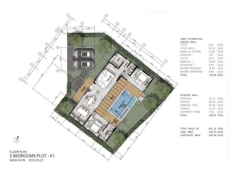 Villa 2-bedroom 261 sqm in KA Village (Rawai) · Floor plan of this unit