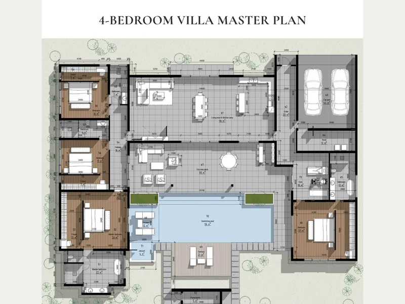 Villa 3-bedroom 460 sqm in Layan Lucky Villas (Layan) · Floor plan of a different unit type here