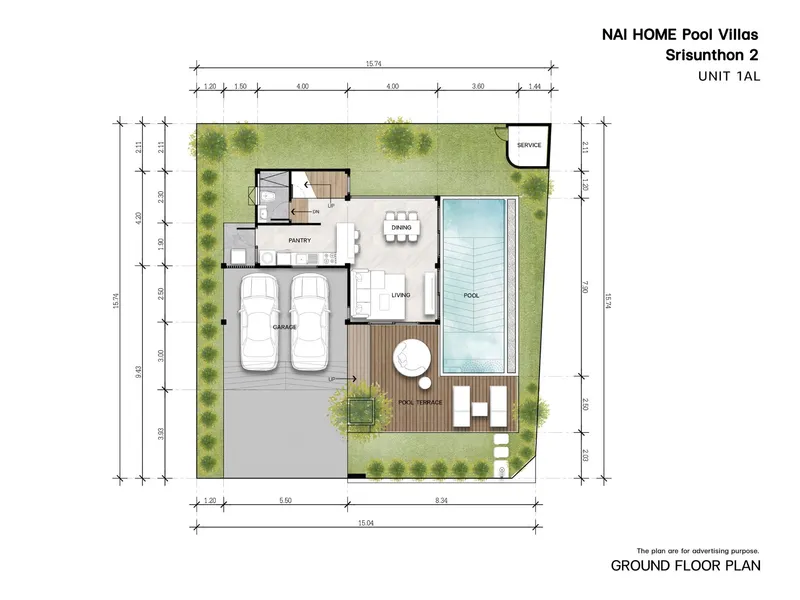 NAI HOME Srisunthon 2 Pool Villas, planimetria