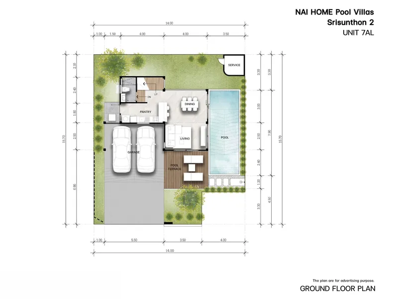 NAI HOME Srisunthon 2 Pool Villas, planimetria