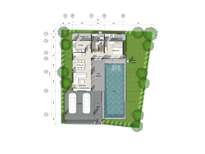 Villa 4-bedroom 369 sqm in NAI VILLAS Chalong (Chalong) · Development floor plan